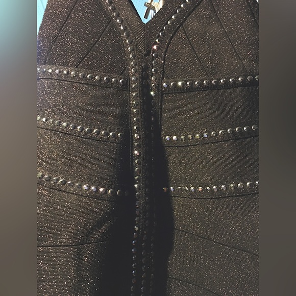 BEBE black sparkly mini dress. - Picture 7 of 11